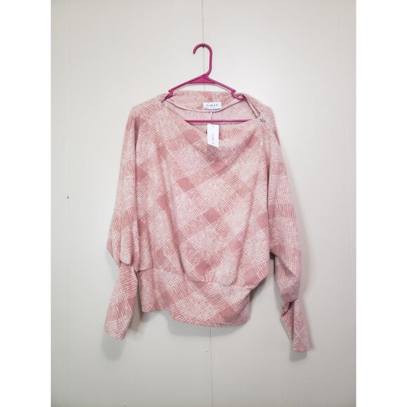 Gilli Sweaters - Gilli Womens S Fleece Sweater Top Pink Side Zip Accent Oversized Feminine NWT